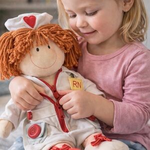 Russ Learn‎ To Dress Doll Nurse RN Teaches Self Care Skills Tie Zip Button Etc